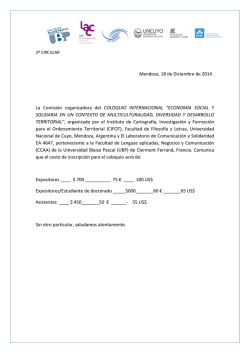 5.2 Circular 2 - Coloquio Internacional "Econom&iacute;a social y solidaria