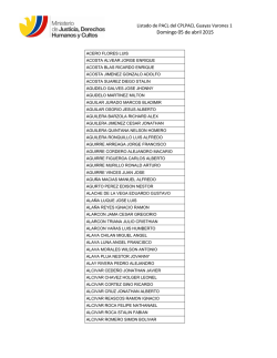 Listado de PACL del CPLPACL Guayas Varones 1 domingo 05 04 15