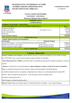 5. Costos Nuevo Ingreso Presencial 2015-02