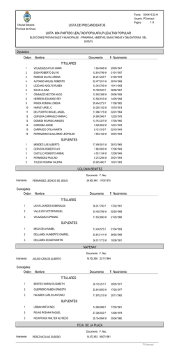 LISTA 604-PARTIDO LEALTAD POPULAR-LP