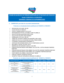 Listado de productos con faltante justificado por