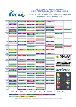 HORARIO DE ACTIVIDADES DIRIGIDAS FORUS FORJAS ALCAL&Aacute;