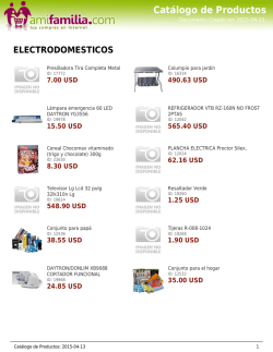 Cat&aacute;logo de Productos