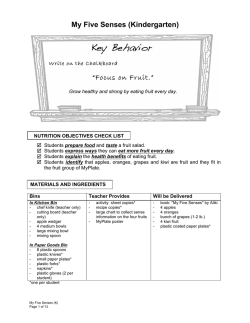 My Five Senses (Kindergarten) &ldquo;Focus on Fruit.&rdquo;