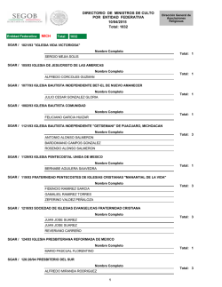 Directorio de Ministros de Culto por Entidad Federativa