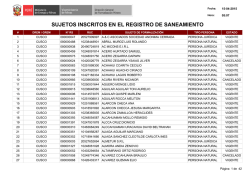 SUJETOS INSCRITOS EN EL REGISTRO DE SANEAMIENTO