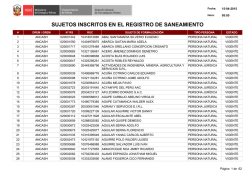 SUJETOS INSCRITOS EN EL REGISTRO DE SANEAMIENTO