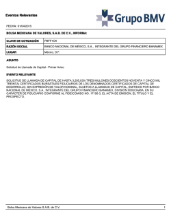 Solicitud de Llamada de Capital - Primer Aviso