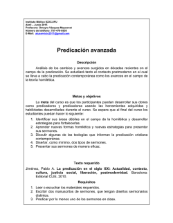 Silabo del Curso Principios de Introduccion a la Predicaci&oacute;n II