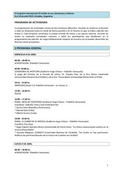 Descargar Programa - Blogs FFyH - Universidad Nacional de C&oacute;rdoba