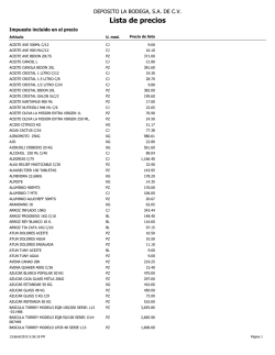 Lista de precios