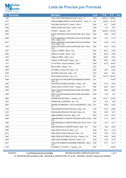 Lista de Precios por Formula