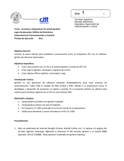 Gu&iacute;a 1 1 Tema: Conexi&oacute;n a dispositivos PLC desde Ignition Lugar