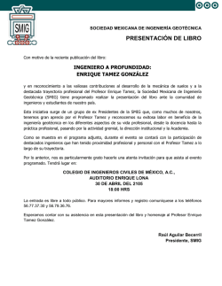 Presentaci&oacute;n del Libro y Homenaje: Enrique Tamez Gonzalez