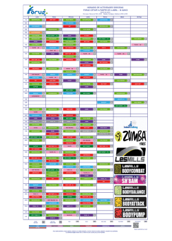 horario de actividades dirigidas forus getafe a partir de 6 abril