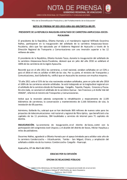 presidente de la republica inaugura asfaltado de