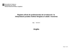 Registre oficial de professionals de la traducci&oacute; i interpretaci&oacute; jurades