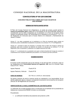 CONSEJO NACIONAL DE LA MAGISTRATURA