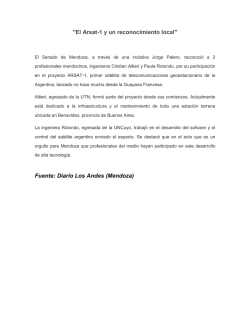 "El Arsat-1 y un reconocimiento local" Fuente: Diario Los