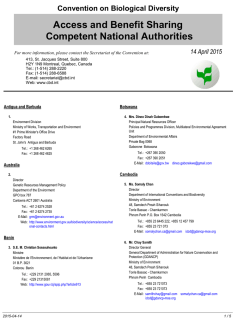 ABS CNA - Convention on Biological Diversity