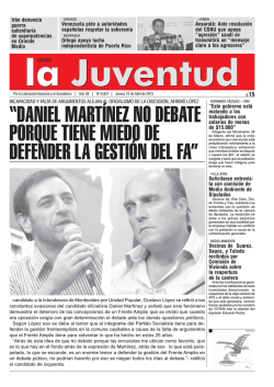 &ldquo;DANIEL MART&Iacute;NEZ NO DEBATE PORQUE