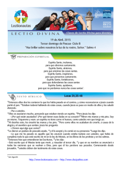 "Haz brillar sobre nosotros la luz de tu rostro, Se&ntilde;or