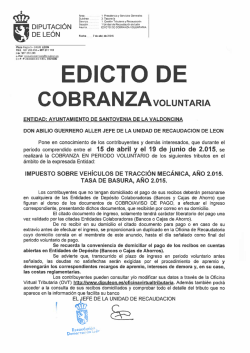 Edicto de cobranza voluntaria Impuesto sobre Veh&iacute;culos deTracci&oacute;n