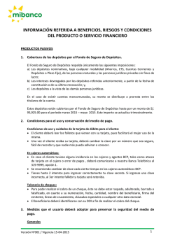 informaci&oacute;n referida a beneficios, riesgos y condiciones