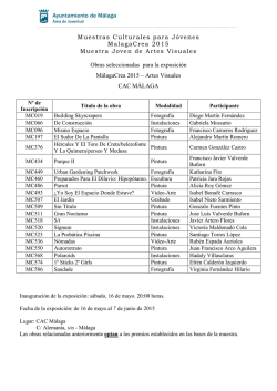 Muestras Culturales para J&oacute;venes MalagaCrea 2015 Muestra Joven