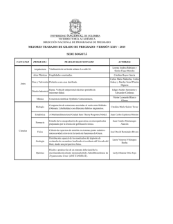 MEJORES TRABAJOS DE GRADO DE PREGRADO