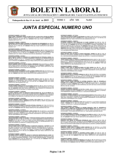 boletin laboral - Junta Local de Conciliaci&oacute;n y Arbitraje del Valle
