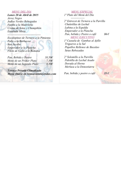 descargar menu del dia - Restaurante Leyendas