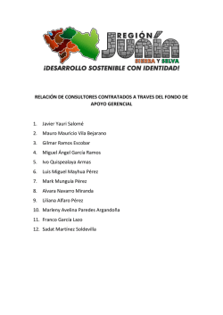 RELACI&Oacute;N DE CONSULTORES CONTRATADOS A TRAVES DEL