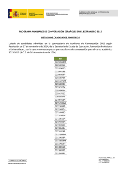Listado de solicitudes admitidas - Ministerio de Educaci&oacute;n, Cultura y