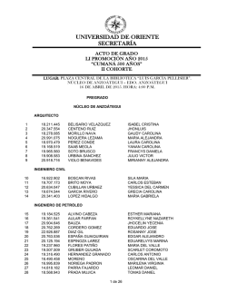 listado de grado - Universidad de Oriente