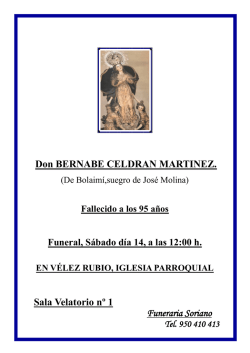 Funeraria Soriano Don BERNABE CELDRAN MARTINEZ. Sala