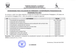 cronograma para evaluacion de formador y