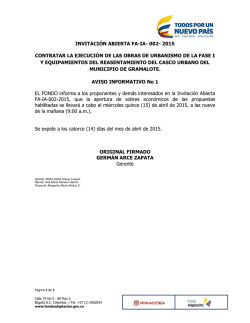 Aviso 1 INVITACI&Oacute;N ABIERTA 002 DE 2015