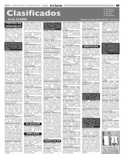 Clasificados diario El Clar&iacute;n de La Victoria domingo 27 de diciembre