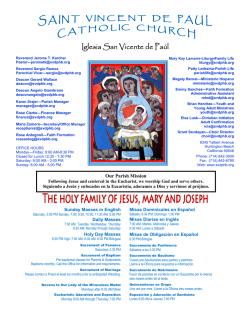 sunday bulletin newsletter - Saint Vincent de Paul Catholic Church