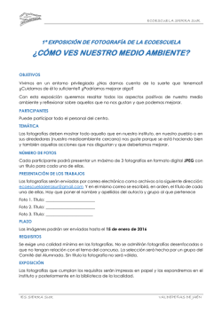 &iquest;C&Oacute;MO VES NUESTRO MEDIO AMBIENTE?