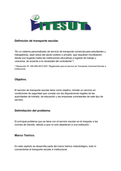 Definici&oacute;n de transporte escolar. Objetivo. Delimitaci&oacute;n del