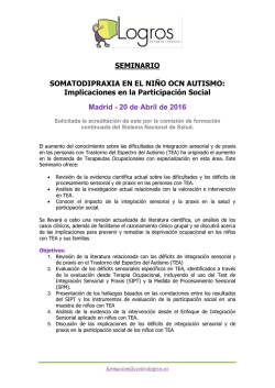 SEMINARIO SOMATODIPRAXIA EN EL NI&Ntilde;O OCN