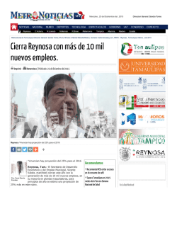 Cierra Reynosa con m&aacute;s de 10 mil nuevos empleos