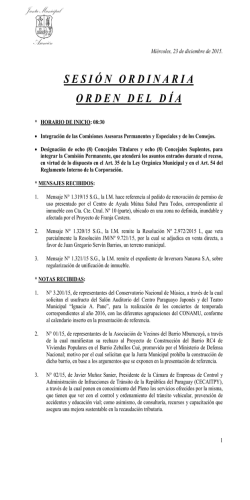 Orden del D&iacute;a - Junta Municipal de Asunci&oacute;n