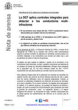 La DGT aplica controles integrales para detectar a los conductores