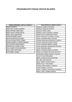 PROGRAMACI&Oacute;N PARQUE GRUPOS MUJERES