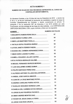 Descargar la norma ACTA NUMERO 1 " HOJAS DE VIDA