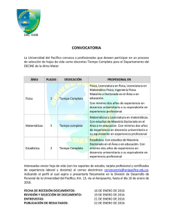 Convocatoria Docentes para el Departamento del DECINE