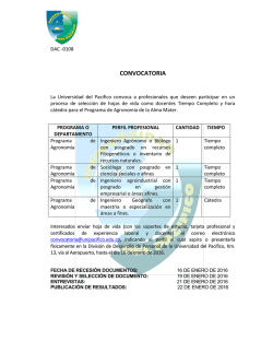 Convocatoria Docentes programa de Agronom&iacute;a